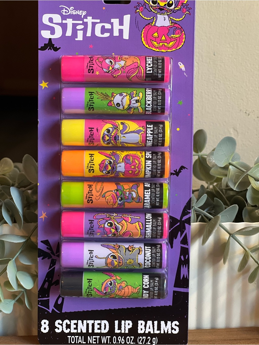 8-Pack Scented Lip Balms - Assorted Bright Colors